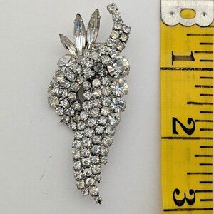 Vintage Oversized Statement Layered Chunky Rhinestone Brooch Sparkle Spirited  c